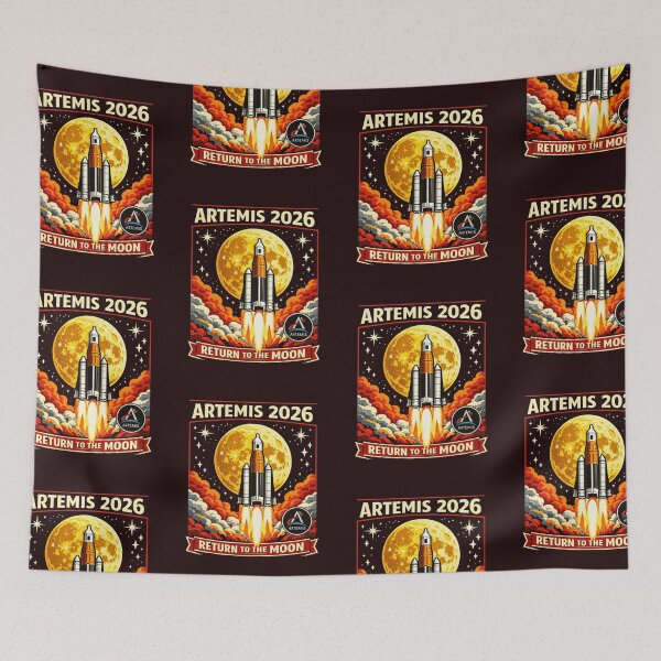 Item preview, Artemis 2026 Return To The Moon – NASA Retro Rocket Launch Space Exploration designed and sold by Cree8if.