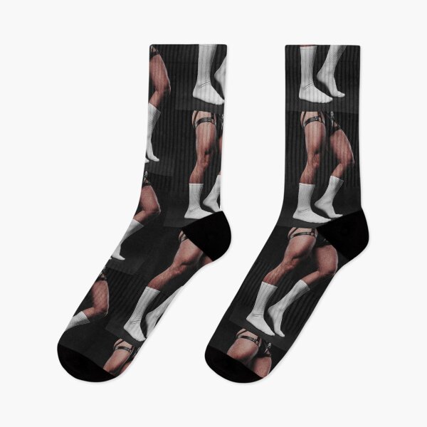 Item preview, Hairy Muscular Legs in White Socks and Leather designed and sold by ZhivanCrimson.