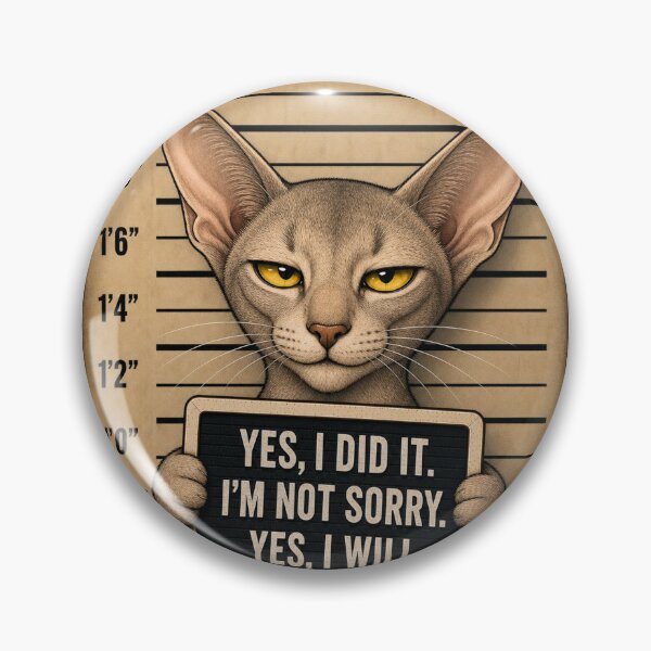 Item preview, Fugitive Oriental Shorthair Cat Mugshot designed and sold by digitalbitcraft.