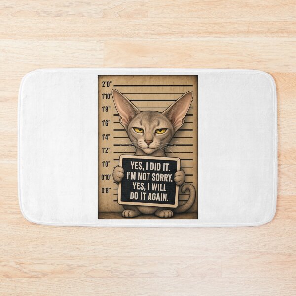 Item preview, Fugitive Oriental Shorthair Cat Mugshot designed and sold by digitalbitcraft.