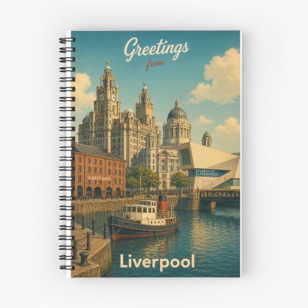 Item preview, Harbor Echoes of Liverpool - Vintage Waterfront Travel Poster designed and sold by Earth Celebration Designs.