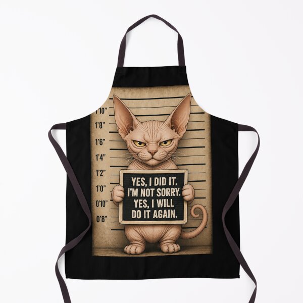 Item preview, Fugitive Sphynx Cat Mugshot Attitude designed and sold by digitalbitcraft.