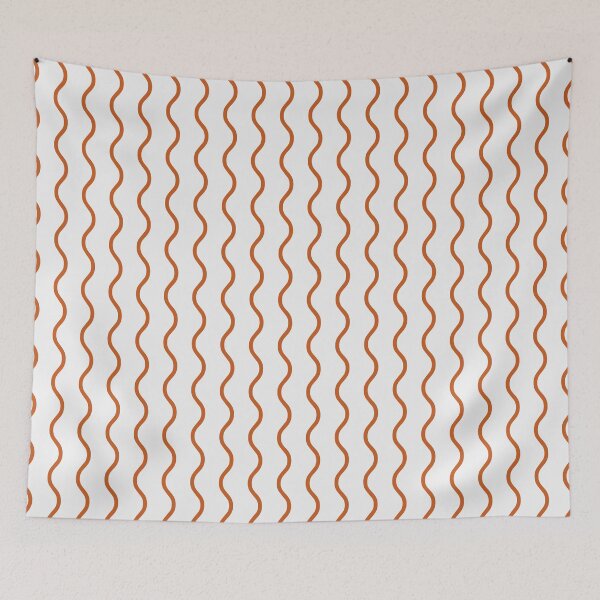 Item preview, White And Burnt Orange Waves Pattern designed and sold by pattern-archive.