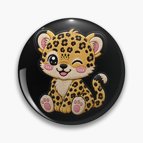 Item preview, Kawaii Baby Leopard Embroidery Patch Cute Chibi designed and sold by ColorSplash123.