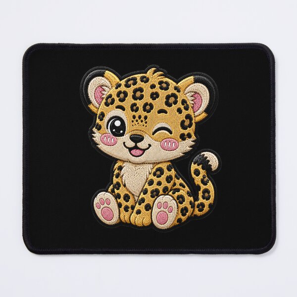 Item preview, Kawaii Baby Leopard Embroidery Patch Cute Chibi designed and sold by ColorSplash123.