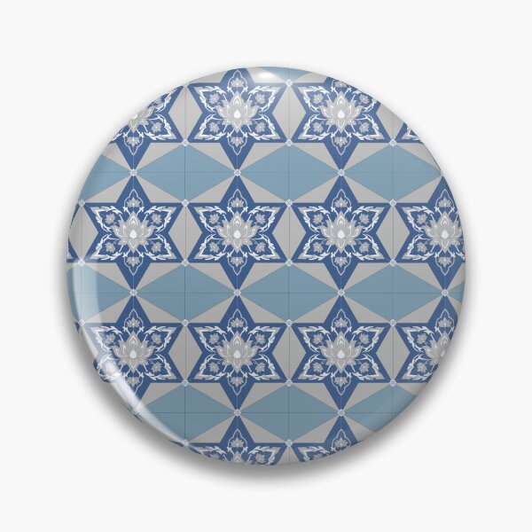 Item preview, Dusty Blue Elegant Thai-Japanese Fusion Pattern designed and sold by Novalgic.