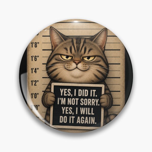 Item preview, Fugitive Tabby Cat Mugshot Humor designed and sold by digitalbitcraft.