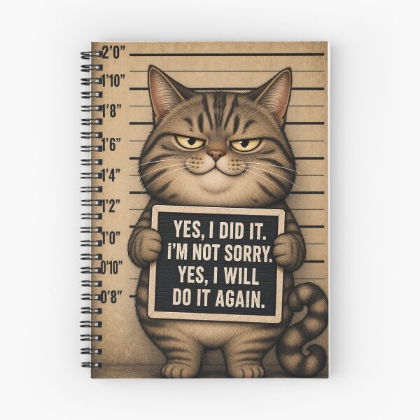 Item preview, Fugitive Tabby Cat Mugshot Humor designed and sold by digitalbitcraft.