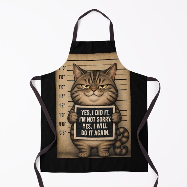 Item preview, Fugitive Tabby Cat Mugshot Humor designed and sold by digitalbitcraft.
