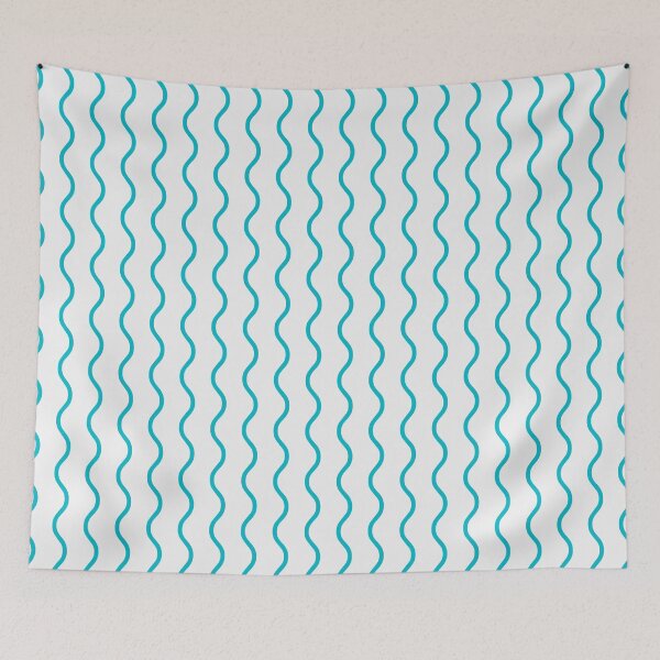 Item preview, Patrón de ondas blancas y cian designed and sold by pattern-archive.