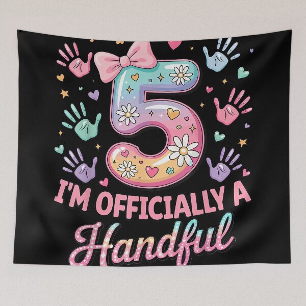 Item preview, Kids I'm Officially A Handful Five 5th Birthday Girls Boys designed and sold by JanetteNWillis.