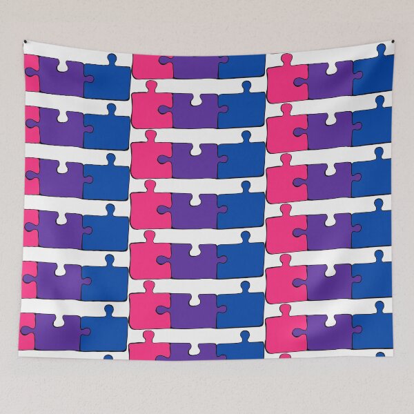 Item preview, Bisexual Puzzle Pieces Pride Flag designed and sold by HarveyHandcraftsandDesigns.