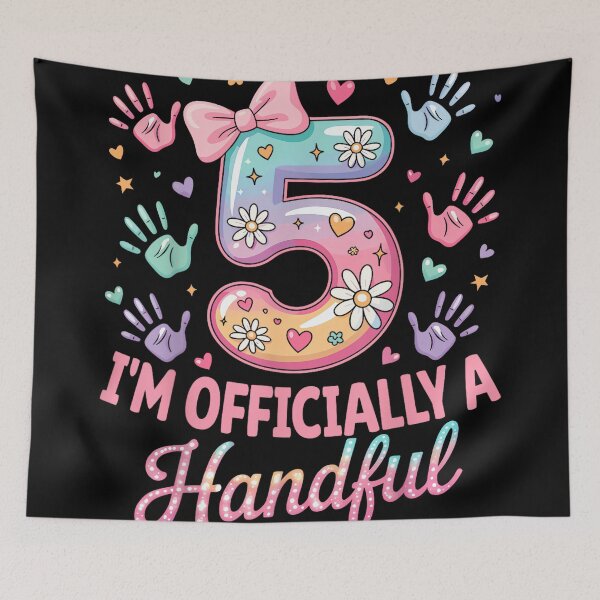 Item preview, Kids I'm Officially A Handful Five 5th Birthday Girls Boys designed and sold by JanetteNWillis.