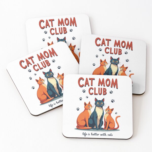 Item preview, Cat Mom Club Life Is Better With Cats Retro Cat Design designed and sold by Amp6599.