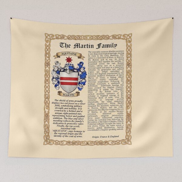 Item preview, Martin Surname History & Coat of Arms Poster designed and sold by BagTown Clans.