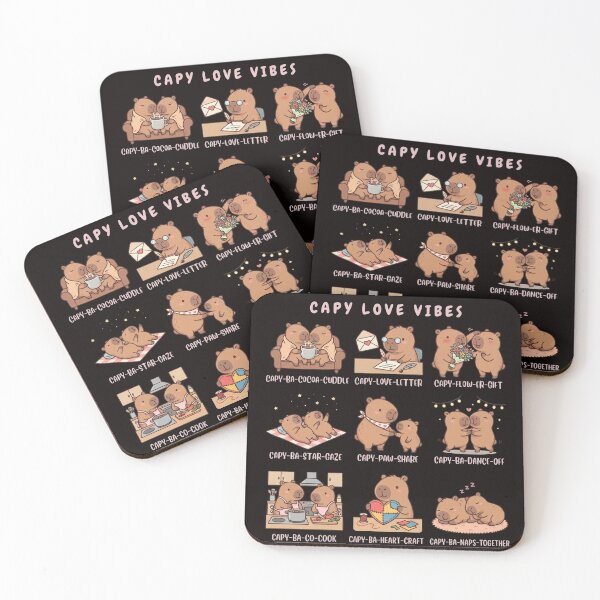 Item preview, Capy Love Vibes: Cute Capybara Relationship & Hobby Stickers designed and sold by sanorastyle.