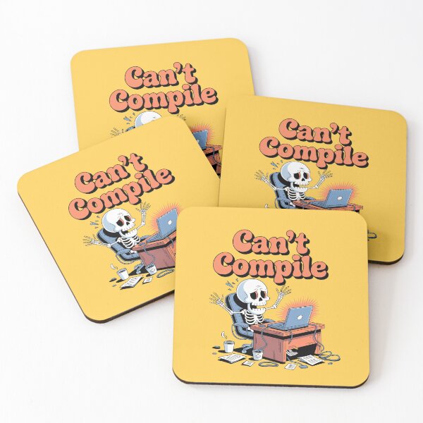 Item preview, Can’t Compile Funny Programmer Skeleton Coding Design designed and sold by Raw Tigers.