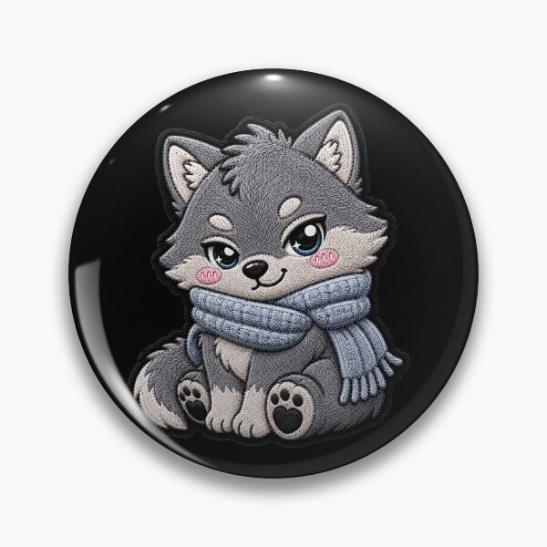 Item preview, Kawaii Baby Wolf Embroidery Patch Cute Chibi designed and sold by ColorSplash123.