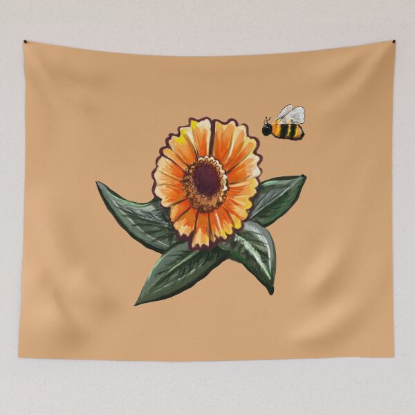 Item preview, Short and sassy Helenium sneezeweed with honey bees plant Bright orange yellow flower T-Shirt designed and sold by Artonmytee.