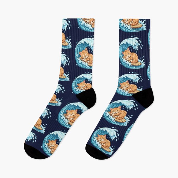 Item preview, Surfing Cat – Sleepy Wave Rider Art designed and sold by Dogandesighn.