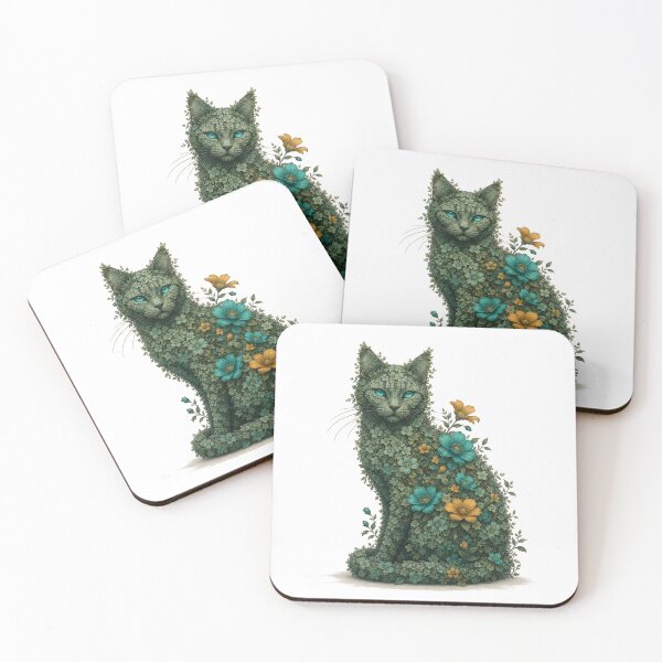 Item preview, Floral Spirit Cat designed and sold by MarekoraStudio.