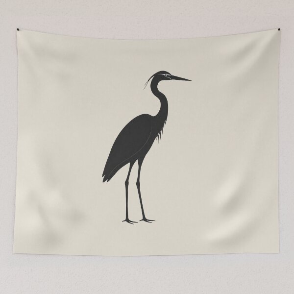 Item preview, Minimalist Dark Heron Silhouette designed and sold by Ombrya.