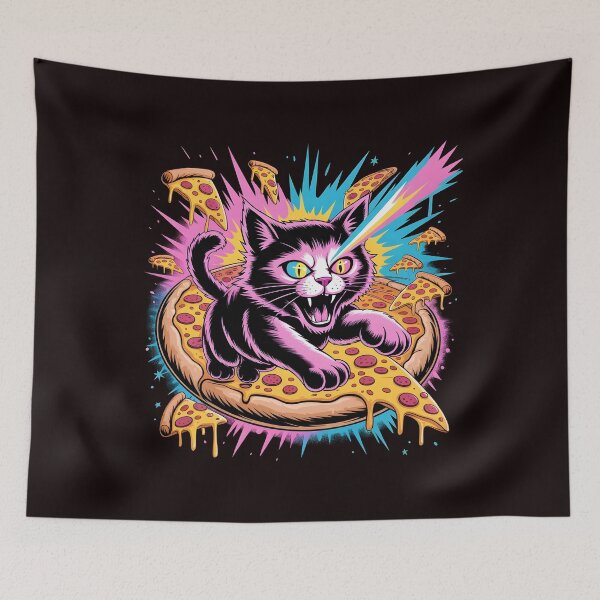 Item preview, Space Cat Pizza Cosmic Riding Kitty With Pizza Slice designed and sold by Redgiant87x.