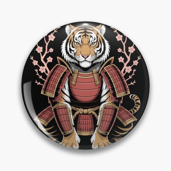 Item preview, Tiger Samurai Cherry Blossom Seated Japanese Warrior T-Shirt designed and sold by DarylWelsh2024.