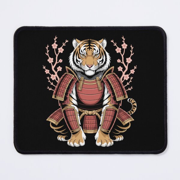 Item preview, Tiger Samurai Cherry Blossom Seated Japanese Warrior T-Shirt designed and sold by DarylWelsh2024.