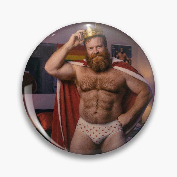 Item preview, Hairy Bear King in Crown and Heart Briefs designed and sold by ZhivanCrimson.