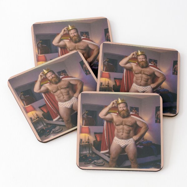 Item preview, Hairy Bear King in Crown and Heart Briefs designed and sold by ZhivanCrimson.