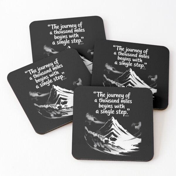 Item preview, Journey Thousand Miles Japanese Mountain Wisdom Quote T-Shirt designed and sold by DarylWelsh2024.