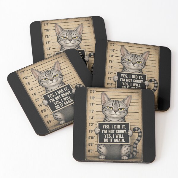 Item preview, Fugitive Egyptian Mau Cat Mugshot Art designed and sold by digitalbitcraft.