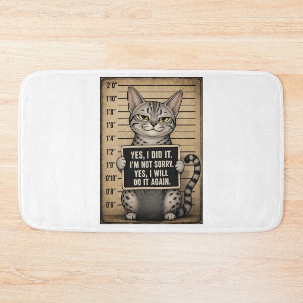 Item preview, Fugitive Egyptian Mau Cat Mugshot Art designed and sold by digitalbitcraft.