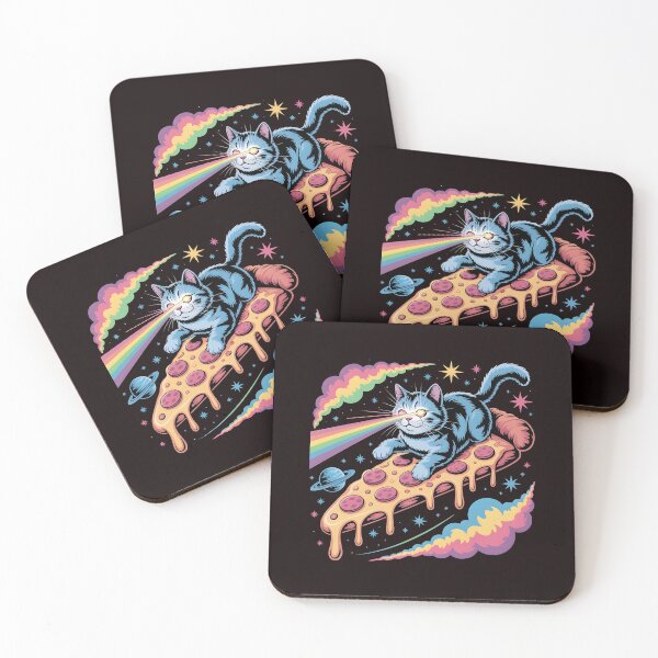 Item preview, Space Cat Pizza Laser Eyes Kitty Galaxy Food  designed and sold by Redgiant87x.
