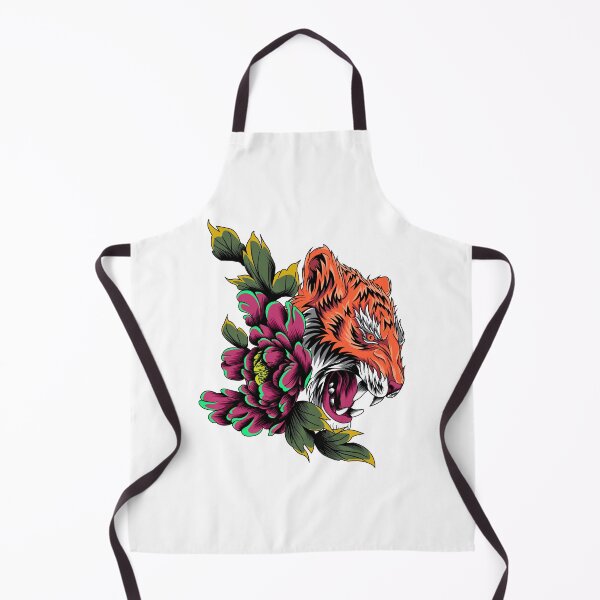 Item preview, Fierce Tiger Head With Roses designed and sold by AchraffPrint.
