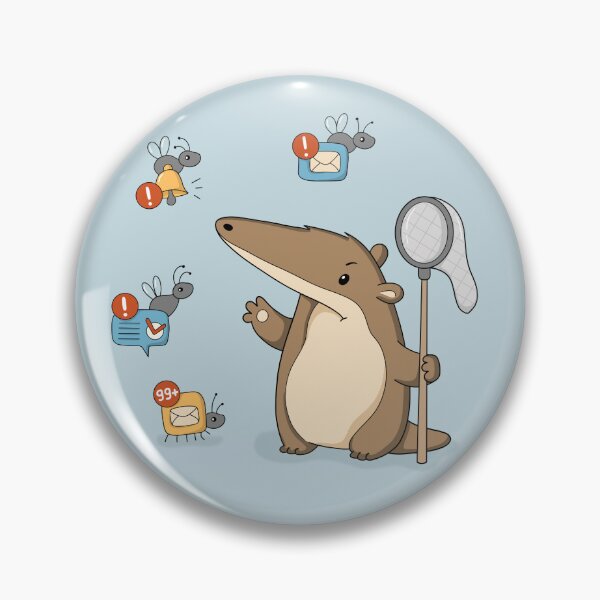Item preview, Catching Notifications – Funny Anteater Sticker designed and sold by OKartashova.