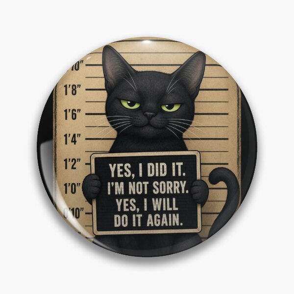 Item preview, Fugitive Black Cat Mugshot Rebel designed and sold by digitalbitcraft.