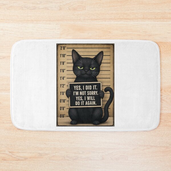 Item preview, Fugitive Black Cat Mugshot Rebel designed and sold by digitalbitcraft.