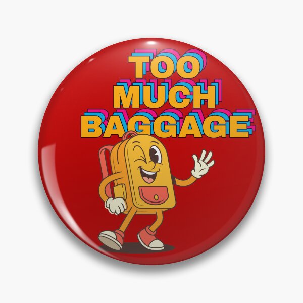 Item preview, Too Much Baggage Retro Cartoon Sticker | Funny Emotional Baggage Meme designed and sold by azLittleLuxur.