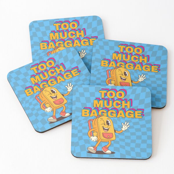 Item preview, Too Much Baggage Retro Cartoon Sticker | Funny Emotional Baggage Meme designed and sold by azLittleLuxur.