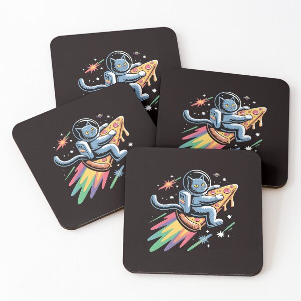 Item preview, Space Cat Pizza Galaxy Kitty Riding Through Space designed and sold by Redgiant87x.