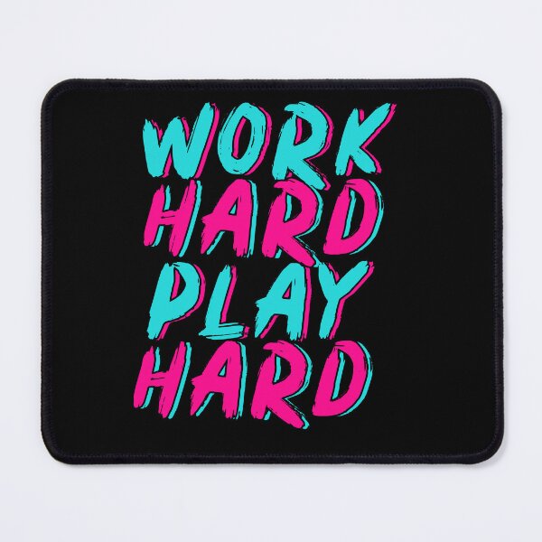Item preview, Work Hard Play Hard Neon Brush Lettering Design designed and sold by EichStore.