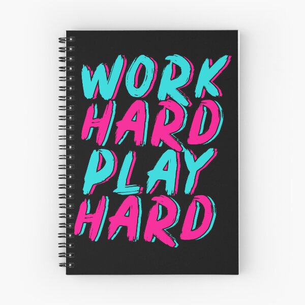 Item preview, Work Hard Play Hard Neon Brush Lettering Design designed and sold by EichStore.