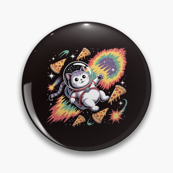 Item preview, Space Cat Pizza Neon Cosmic Cat And Pizza Graphic designed and sold by Redgiant87x.