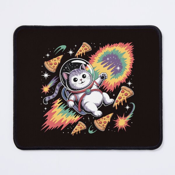 Item preview, Space Cat Pizza Neon Cosmic Cat And Pizza Graphic designed and sold by Redgiant87x.