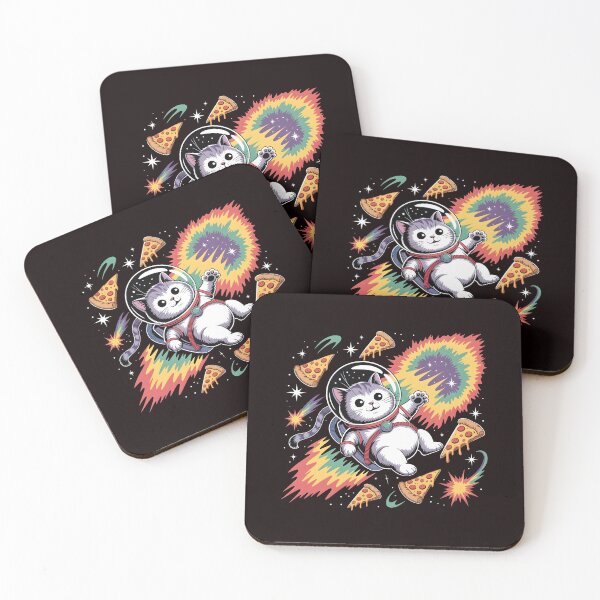 Item preview, Space Cat Pizza Neon Cosmic Cat And Pizza Graphic designed and sold by Redgiant87x.