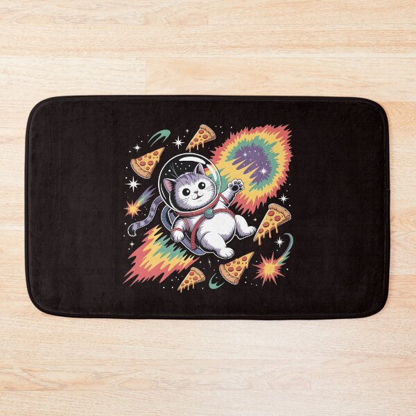 Item preview, Space Cat Pizza Neon Cosmic Cat And Pizza Graphic designed and sold by Redgiant87x.