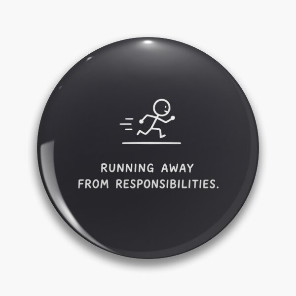 Item preview, Running Away From Responsibilities - Funny Minimal Stickman Tee designed and sold by JustResultsCo.