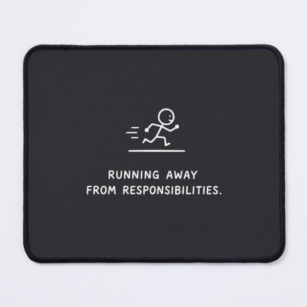 Item preview, Running Away From Responsibilities - Funny Minimal Stickman Tee designed and sold by JustResultsCo.